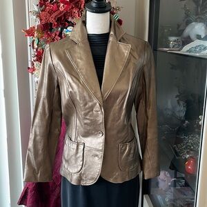 100% Genuine Leather- Bronze over leather Blazer